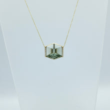 Load image into Gallery viewer, Green Quartz Cube Necklace
