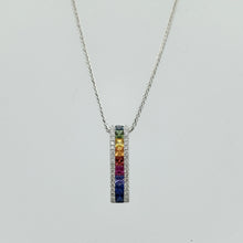 Load image into Gallery viewer, Rainbow Sapphire and Diamond Pendant