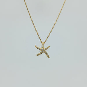 Diamond Starfish Pendant