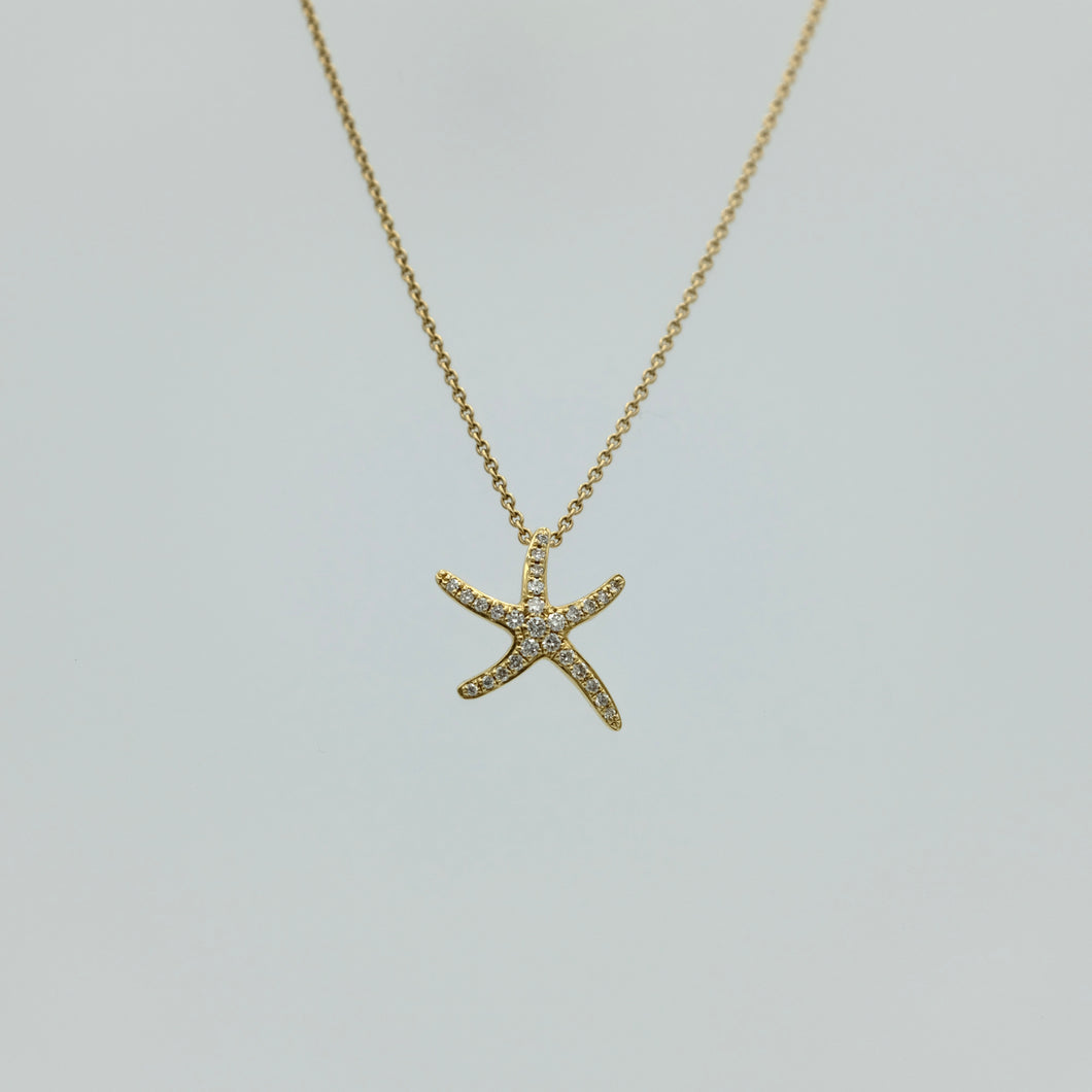 Diamond Starfish Pendant