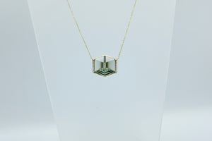 Green Quartz Cube Necklace