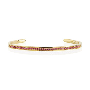 Sif Jakobs Valiano Bangle - 18 Carat Gold Plate & Red Zirconia