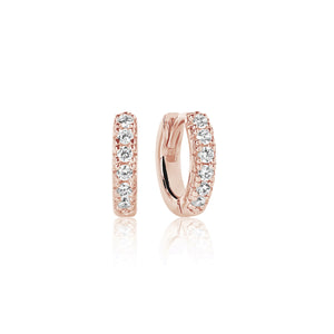 Sif Jakobs Ellera Piccolo Hoop Earrings – 18 Carat Rose Gold Plate & White Zirconia