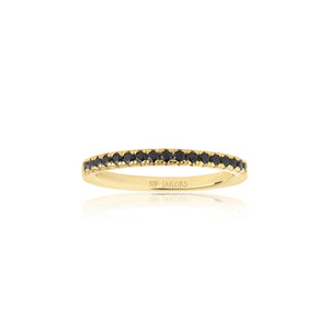 Sif Jakobs Ellera Gold Ring - 18 Carat Gold Plate & Black Zirconia