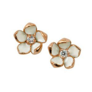 Shaun Leane Rose Gold Vermeil Cherry Blossom Diamond Flower Earrings